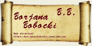 Borjana Bobocki vizit kartica